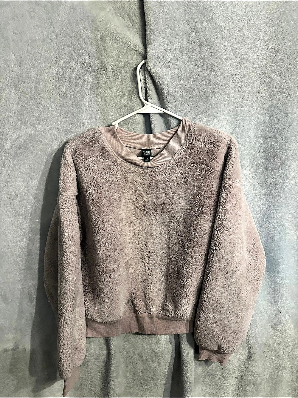 Wild Fable Crewneck Sherpa Sweatshirt Women's Fuzzy Crewneck Gray